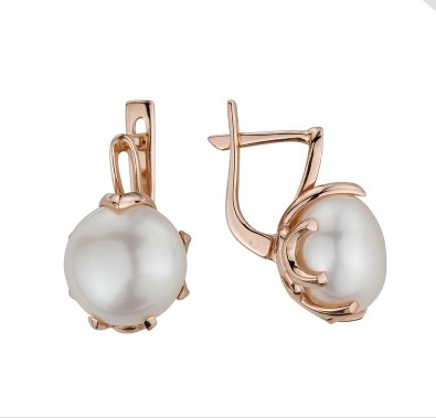 Серьги из золота с камнем Жемчуг фото, цены