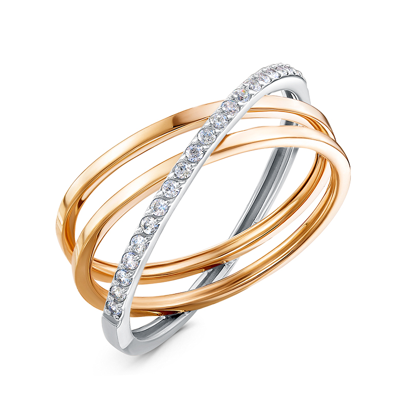 Кольцо из золота с камнем Фианит фото, цены