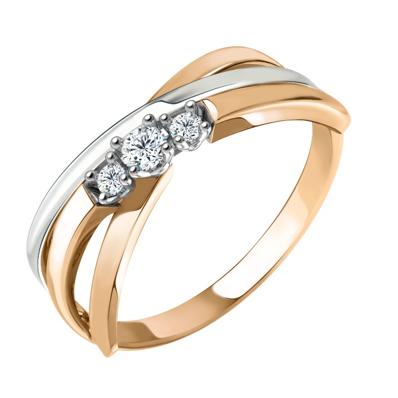 Кольцо из золота с камнем Фианит фото, цены