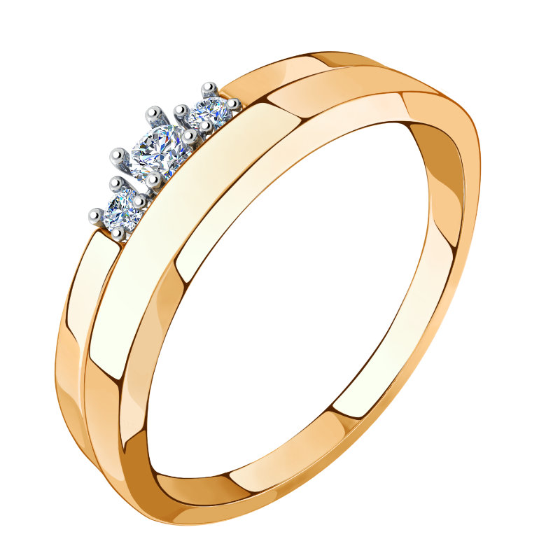 Кольцо из золота с камнем Фианит фото, цены