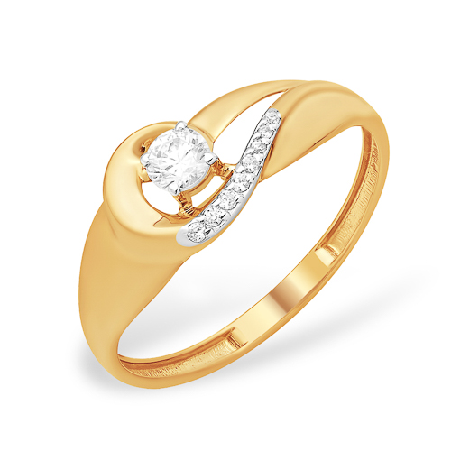 Кольцо из золота с камнем Фианит фото, цены