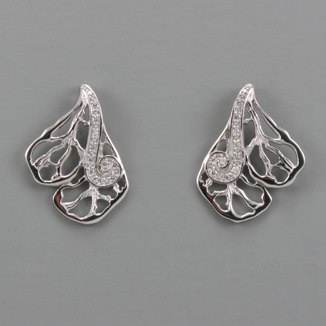 Серьги из серебра с камнем Циркон фото, цены