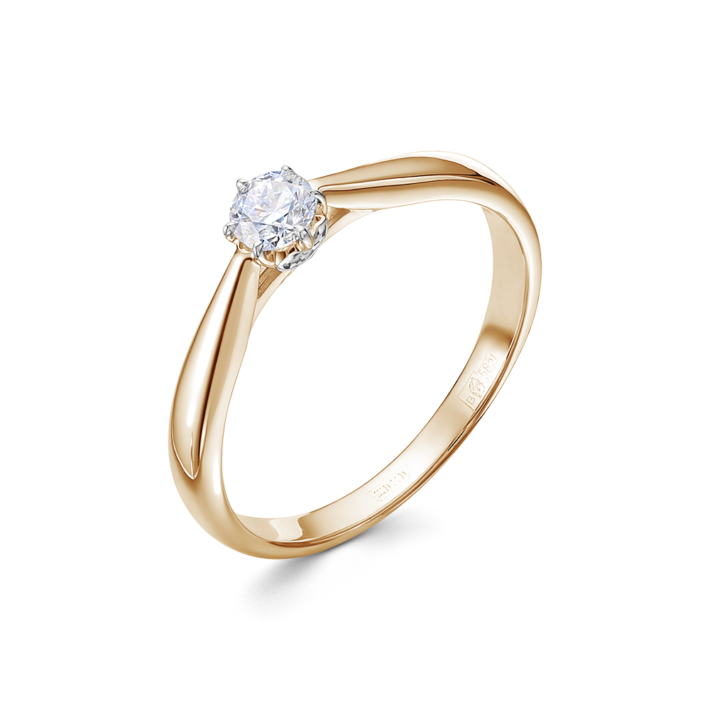 Кольцо из золота с камнем Бриллиант фото, цены