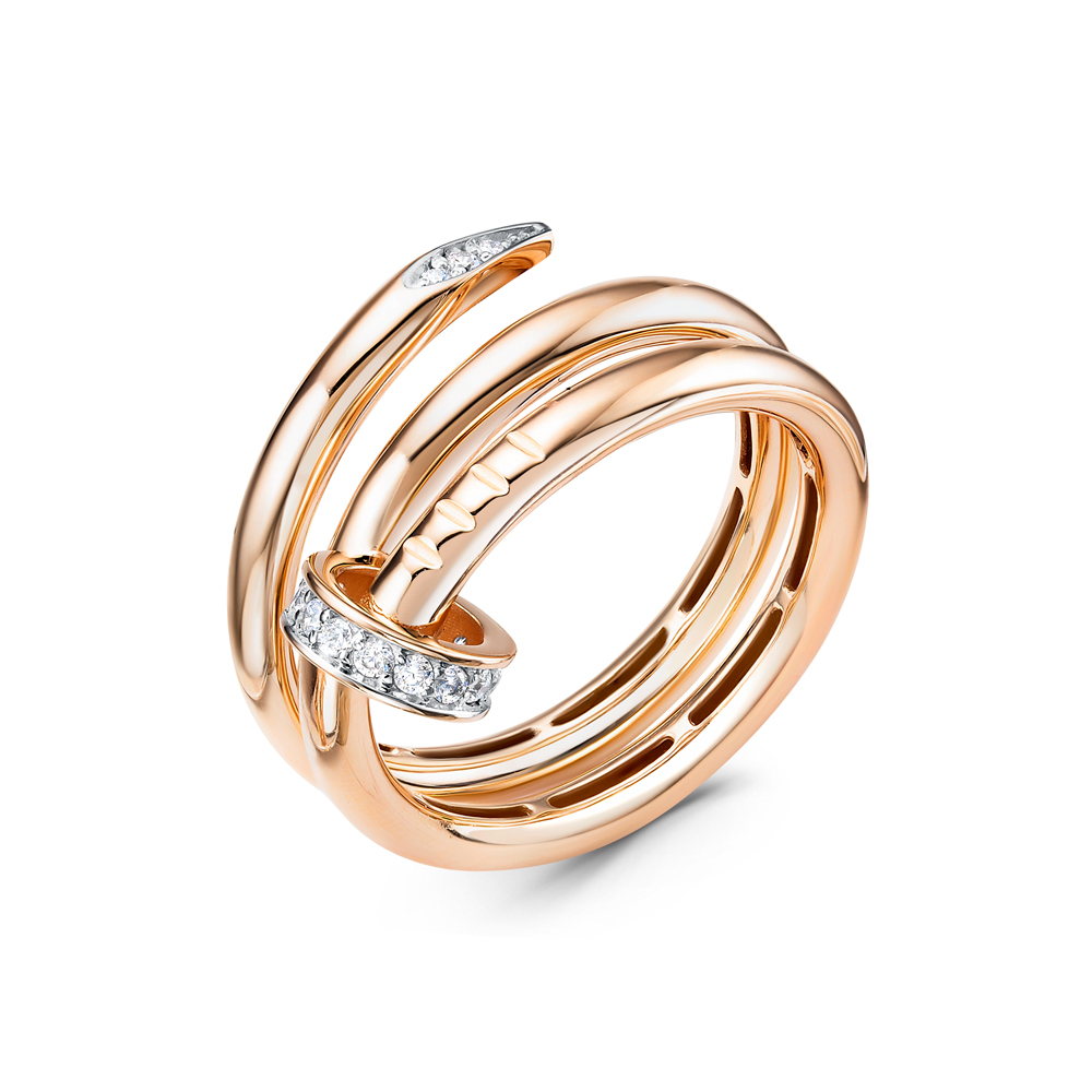 Кольцо из золота с камнем Фианит фото, цены