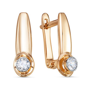 Серьги из золота с камнем Фианит фото, цены