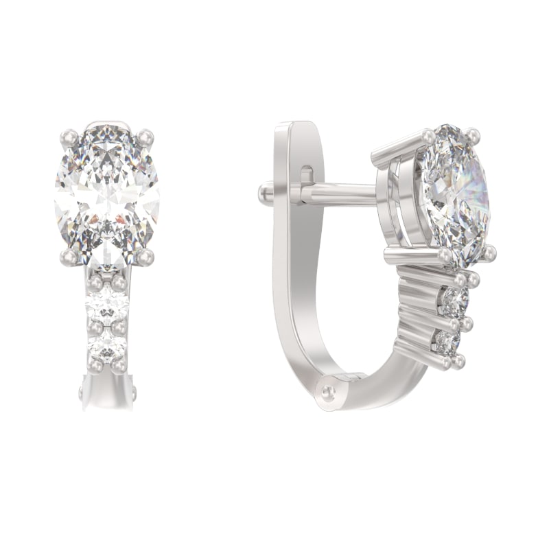 Серьги из серебра с камнем Фианит фото, цены