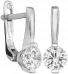 Серьги из серебра с камнем Циркон фото, цены