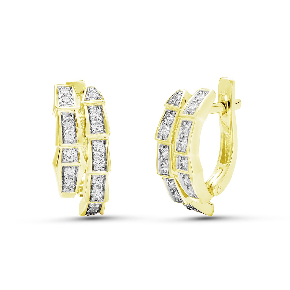 Серьги из золота с камнем Бриллиант фото, цены