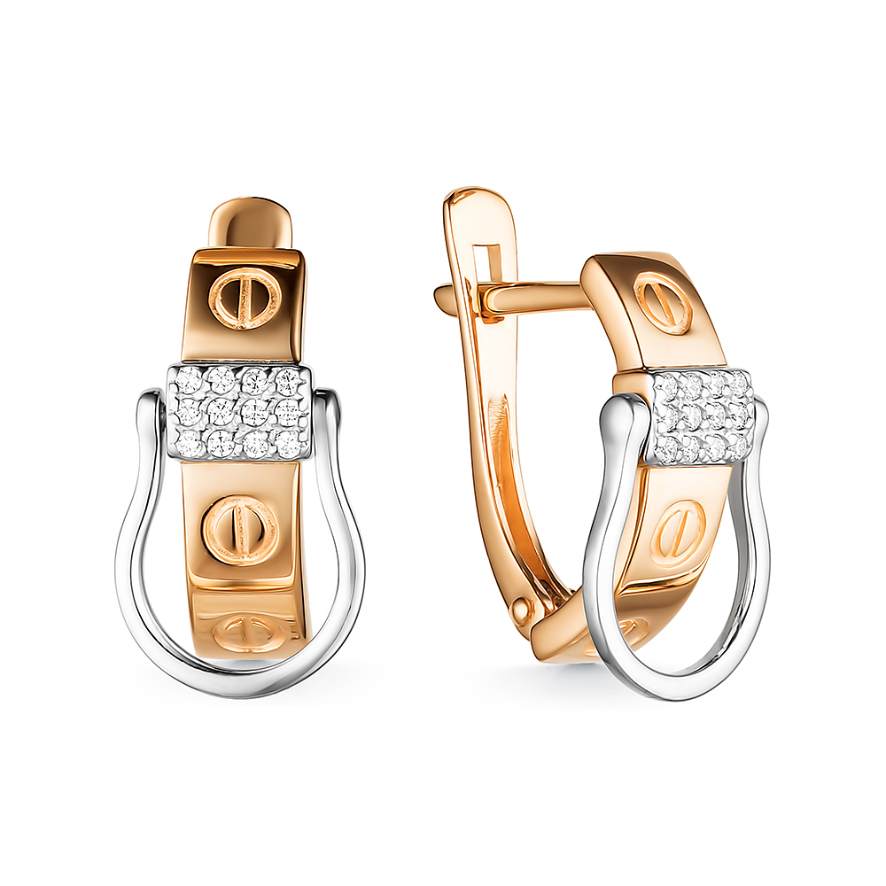 Серьги из золота с камнем Фианит фото, цены