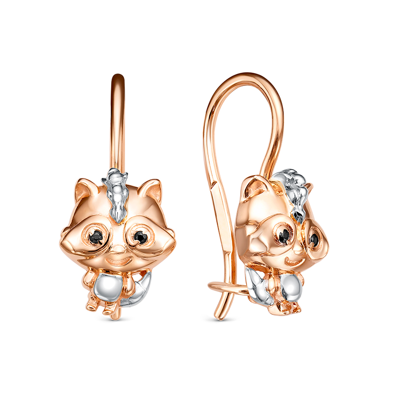 Серьги из золота с камнем Фианит фото, цены