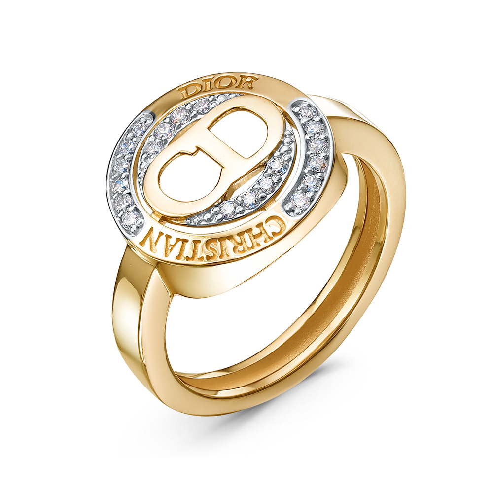 Кольцо из золота с камнем Фианит фото, цены