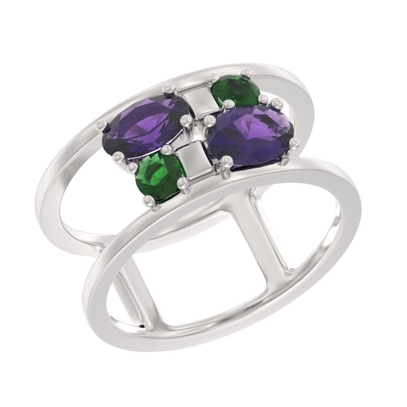 Кольцо из серебра с камнем Фианит, Нанокристалл фото, цены