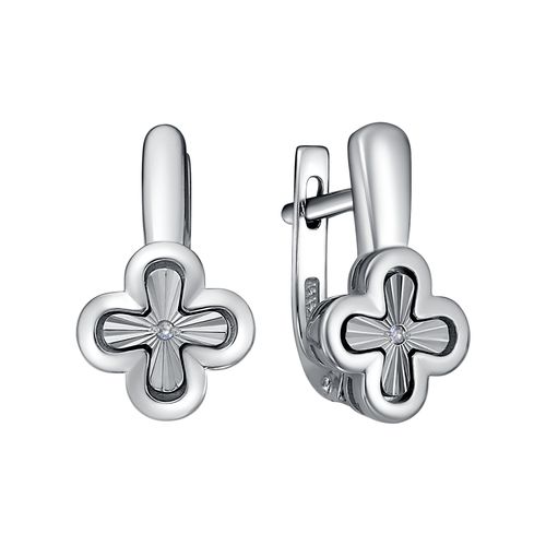 Серьги из серебра с камнем Бриллиант фото, цены