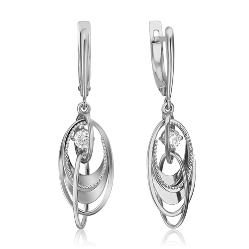 Серьги из золота с камнем Фианит фото, цены