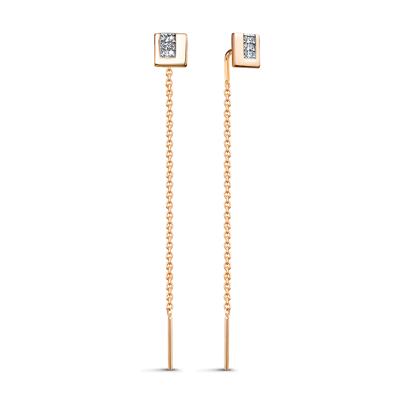 Продевки из золота с камнем Фианит фото, цены