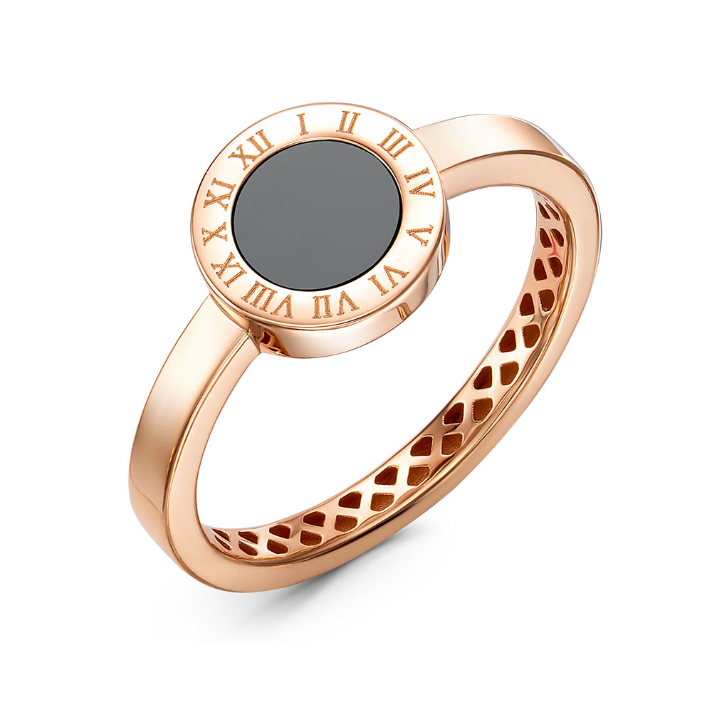 Кольцо из золота с камнем Оникс фото, цены