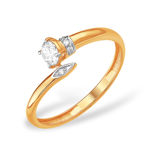 Кольцо из золота с камнем Фианит фото, цены