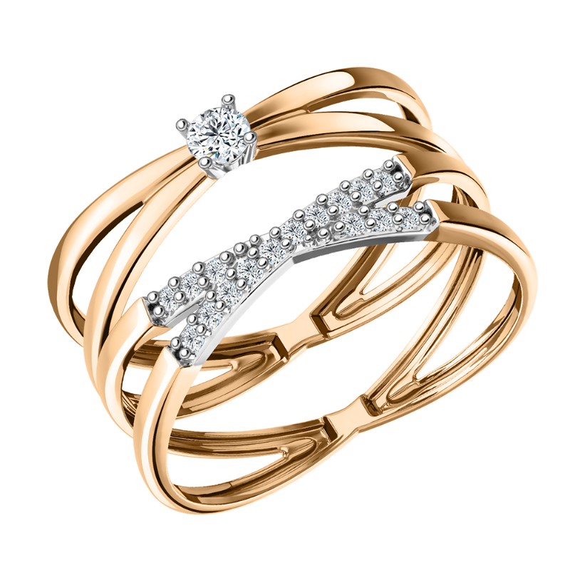 Кольцо из золота с камнем Фианит фото, цены