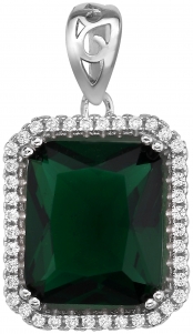 Кулон из серебра с камнем Циркон, Кварц син. фото, цены