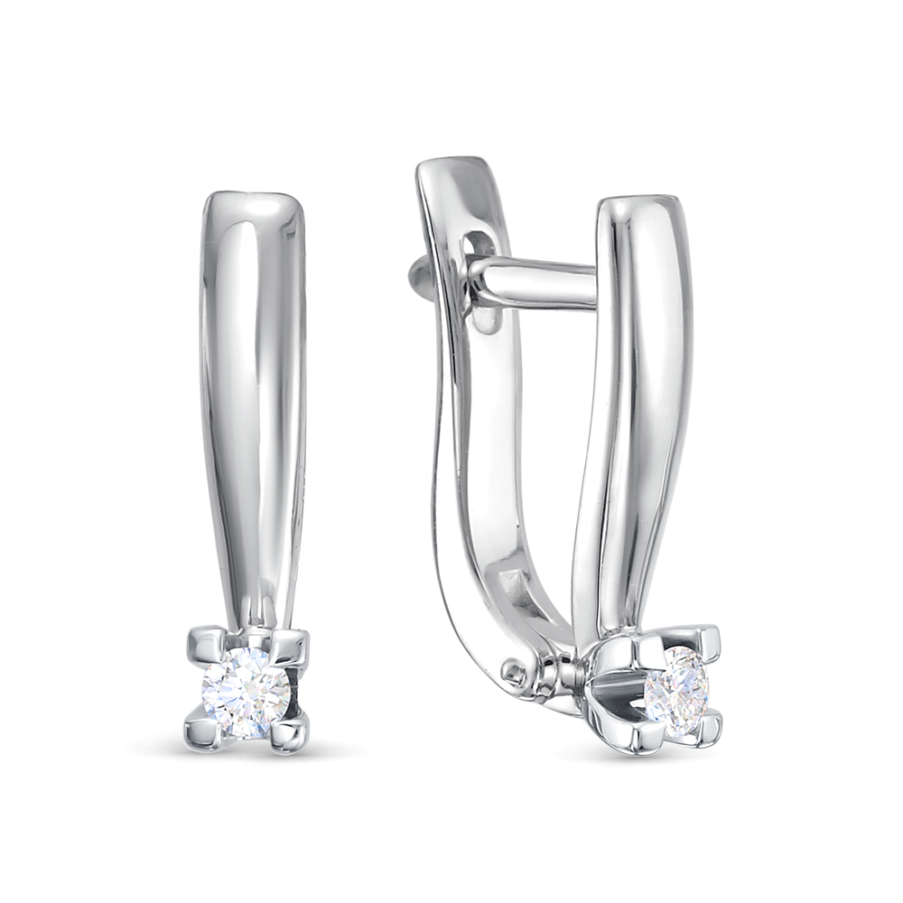 Серьги из золота с камнем Бриллиант фото, цены