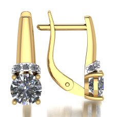 Серьги из золота с камнем Фианит фото, цены