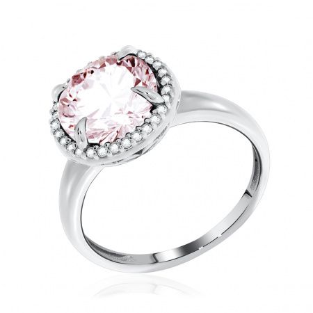 Кольцо из серебра с камнем Фианит, Кварц фото, цены