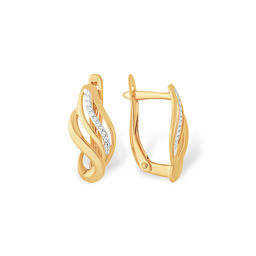 Серьги из золота с камнем Фианит фото, цены