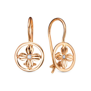 Серьги из золота с камнем Фианит фото, цены