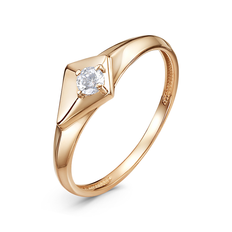 Кольцо из золота с камнем Фианит фото, цены