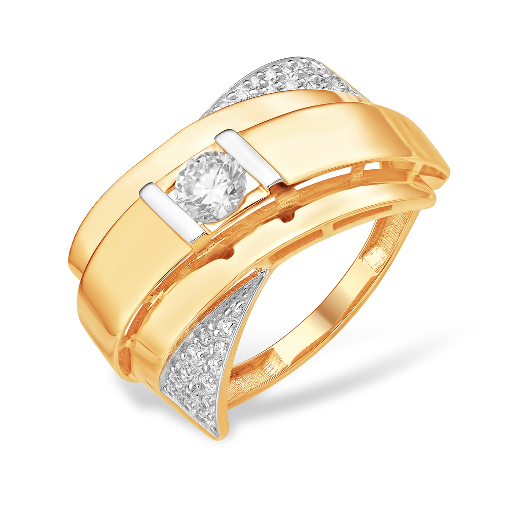 Кольцо из золота с камнем Фианит фото, цены