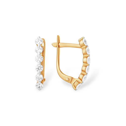 Серьги из золота с камнем Фианит фото, цены