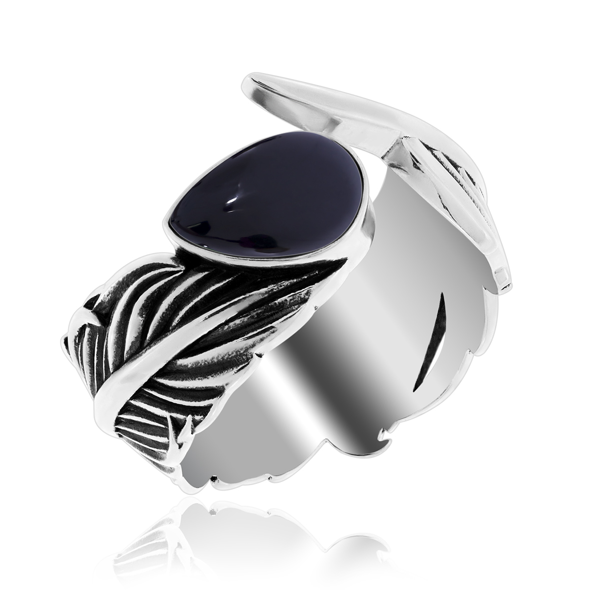 Кольцо из серебра с камнем Агат фото, цены