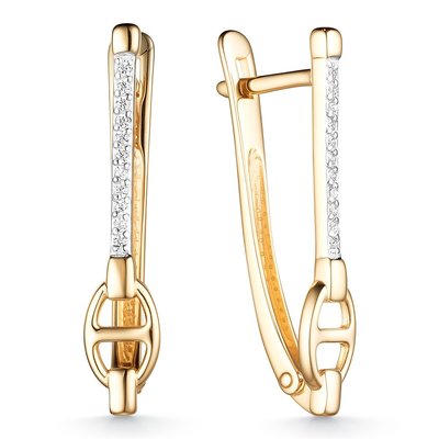 Серьги из золота с камнем Фианит фото, цены