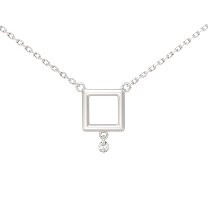 Колье из серебра с камнем Фианит фото, цены