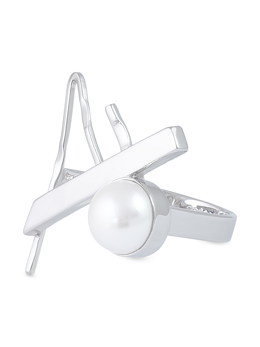 Кольцо из серебра с камнем Жемчуг фото, цены