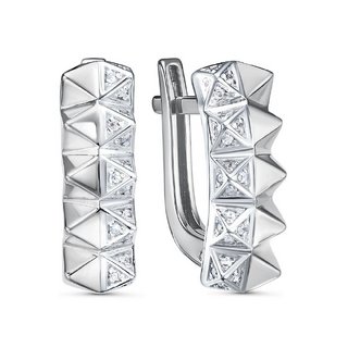 Серьги из серебра с камнем Фианит фото, цены