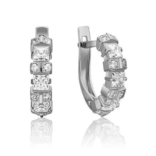 Серьги из золота с камнем Фианит фото, цены