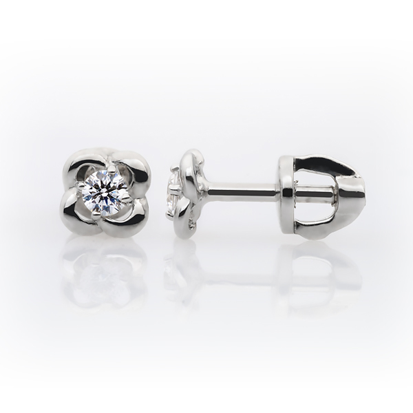 Пуссеты из серебра с камнем Фианит фото, цены