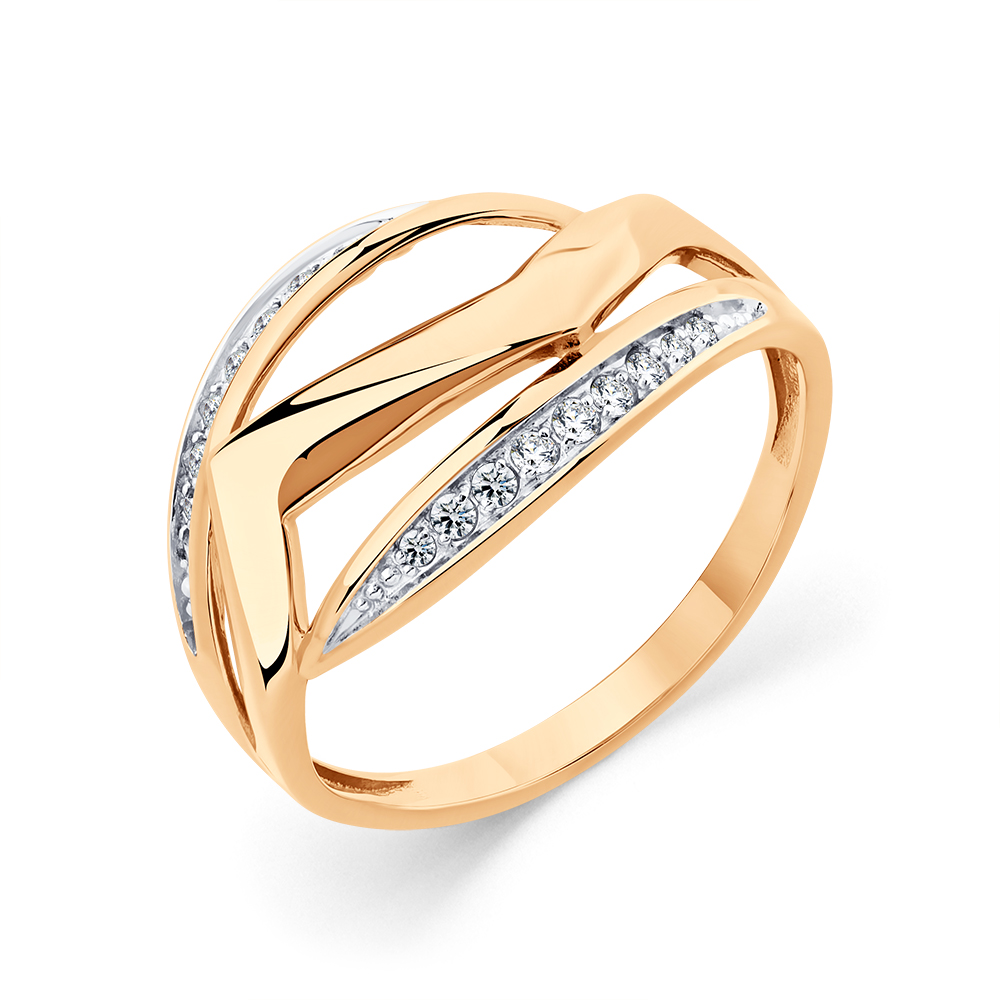 Кольцо из золота с камнем Фианит фото, цены