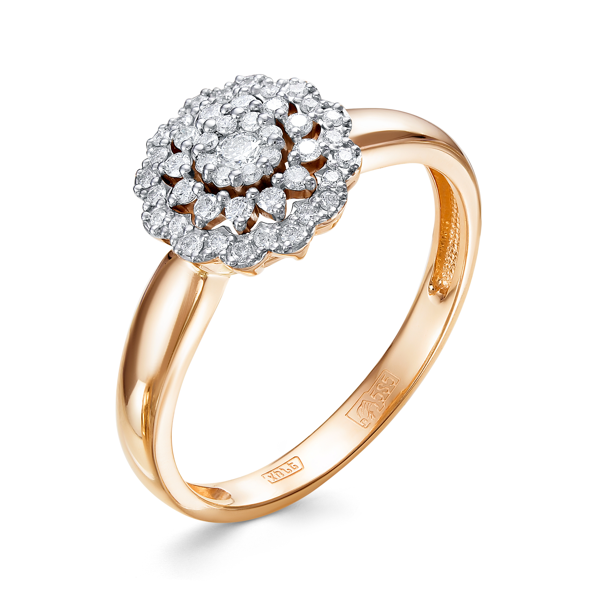 Кольцо из золота с камнем Бриллиант фото, цены