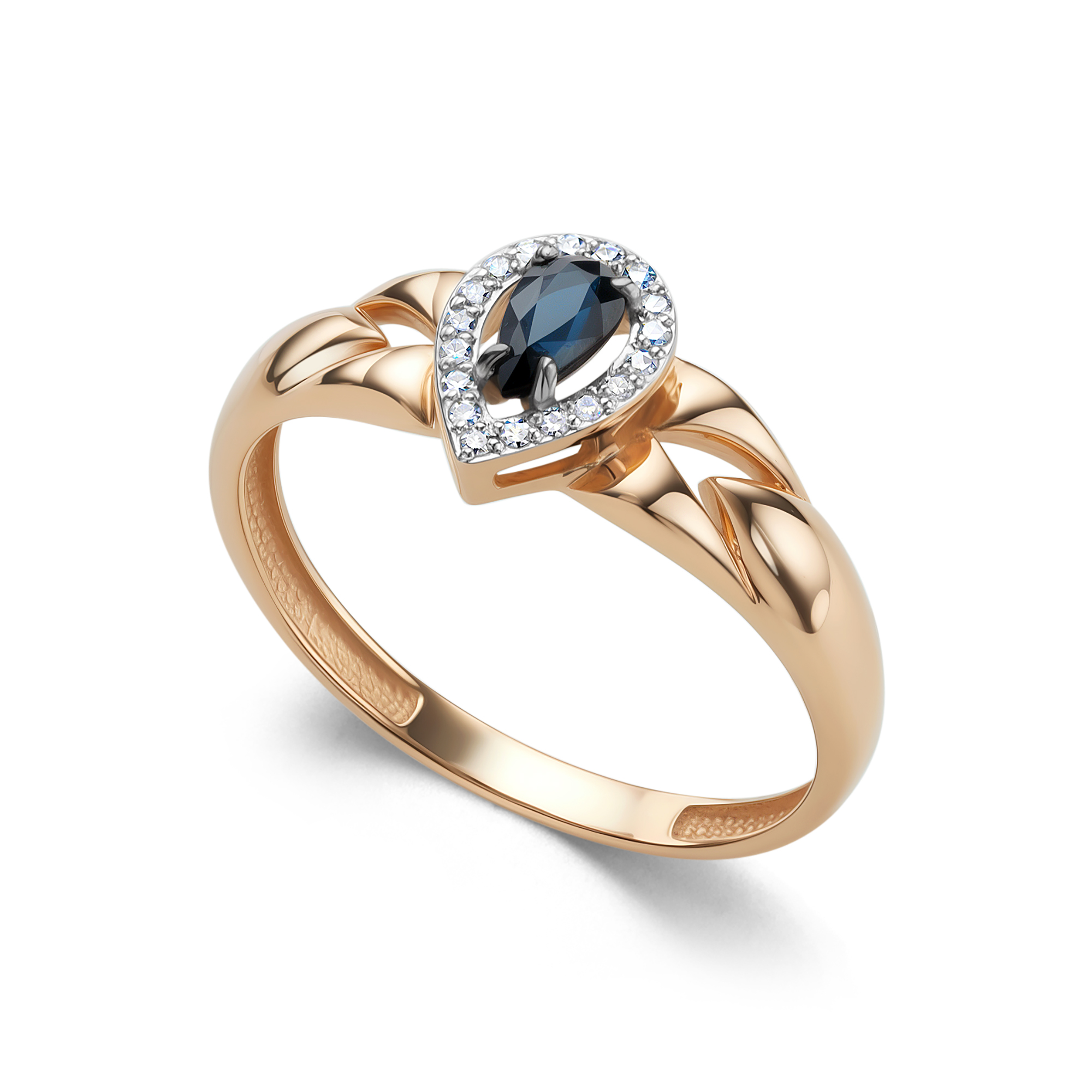 Кольцо из золота с камнем Бриллиант, Сапфир фото, цены