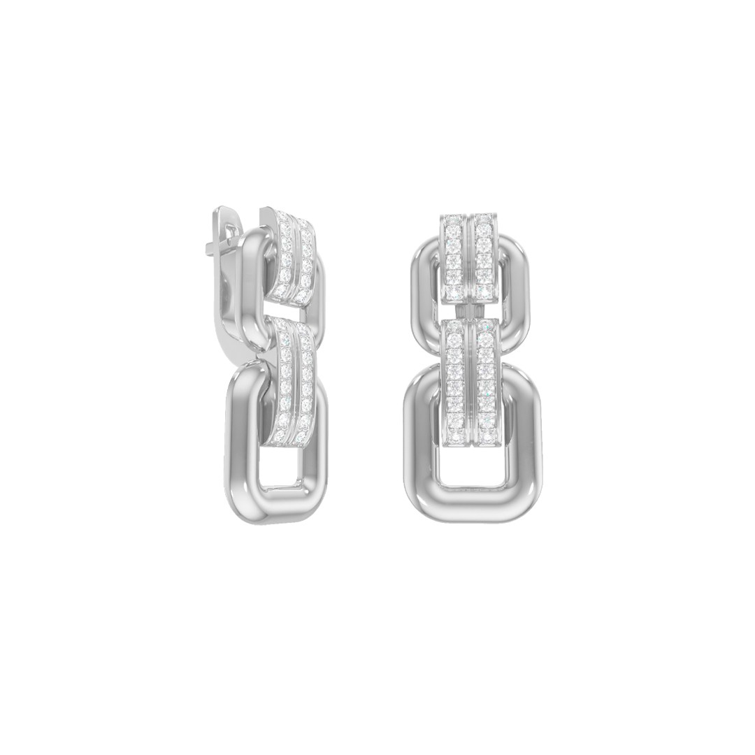 Серьги из серебра с камнем Фианит фото, цены