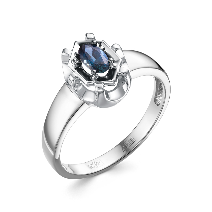 Кольцо из золота с камнем Сапфир фото, цены