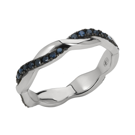Кольцо из серебра с камнем Сапфир фото, цены