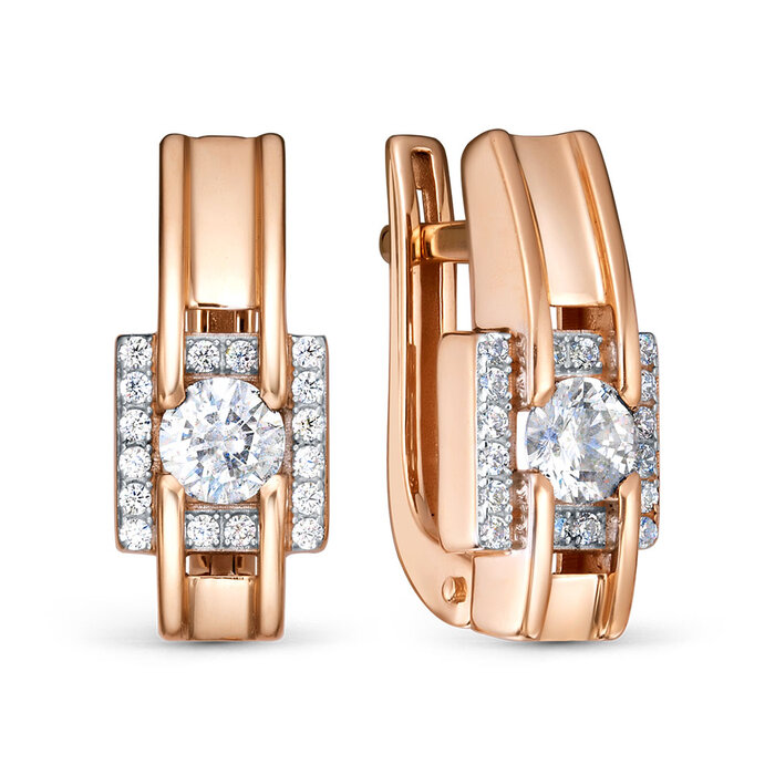 Серьги из золота с камнем Фианит,  фото, цены