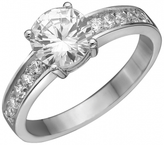 Кольцо из серебра с камнем Циркон фото, цены