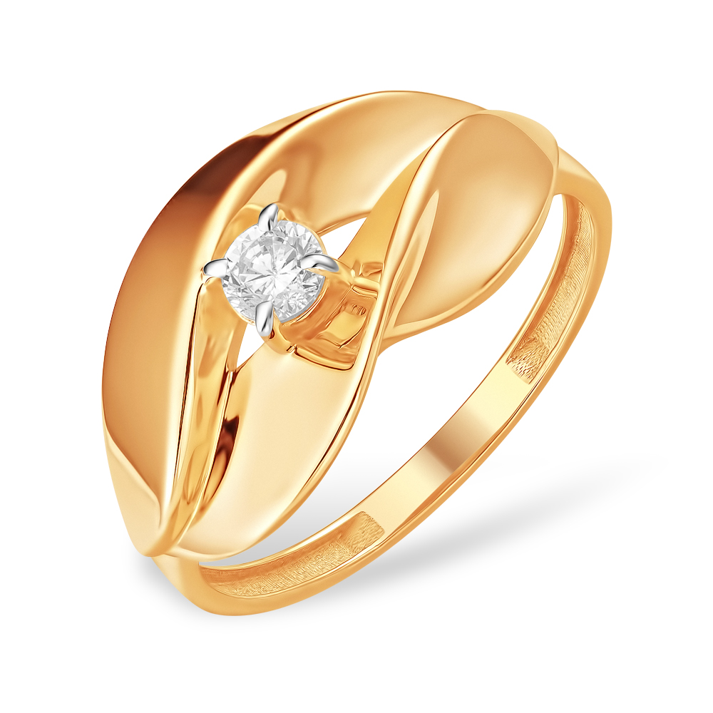 Кольцо из золота с камнем Фианит фото, цены