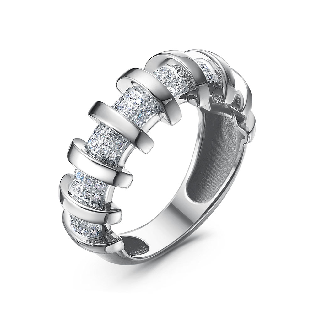 Кольцо из серебра с камнем Фианит фото, цены