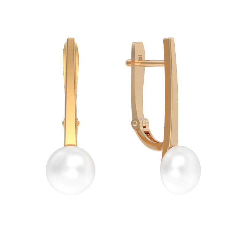 Серьги из золота с камнем Жемчуг фото, цены