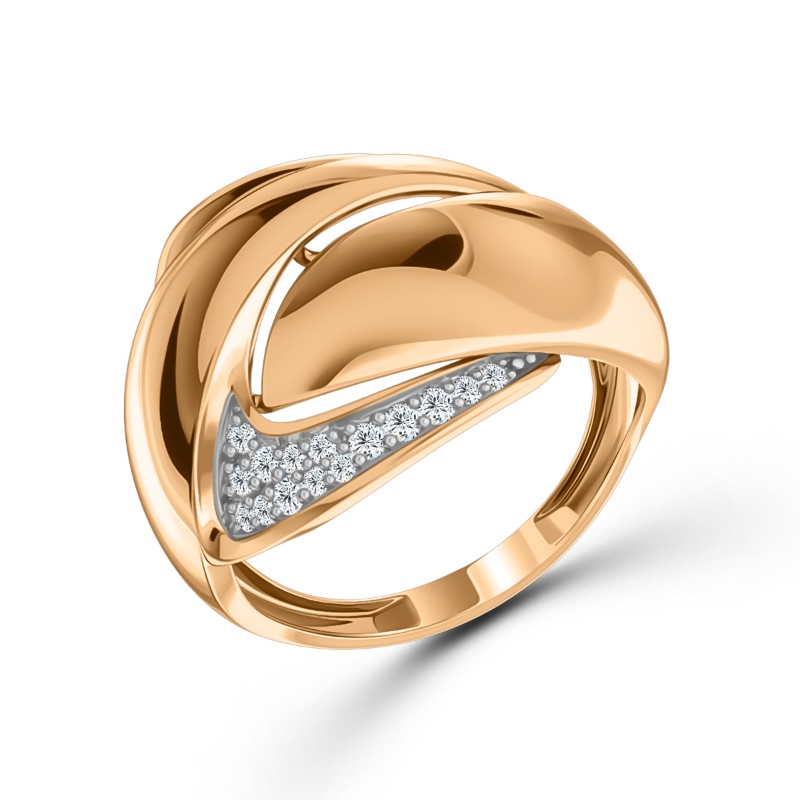 Кольцо из золота с камнем Фианит фото, цены